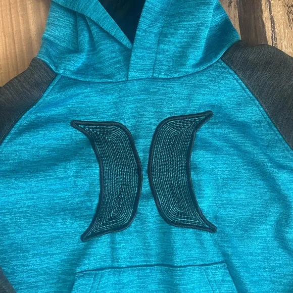 Hurley Kids Teal and Charcoal Hoodie - Picture 2 of 4